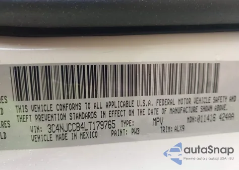 2020 Jeep Compass Limited Fwd from USA, damaged, VIN 3C4NJCCB4LT179765